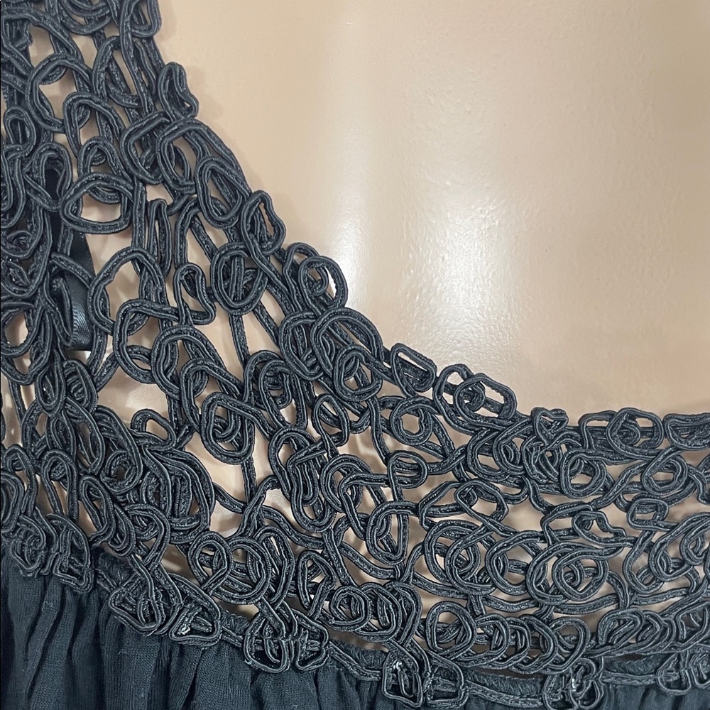 *LaSeine Elegant Black Layered Ruffle Lace Blouse - Picture 5 of 8